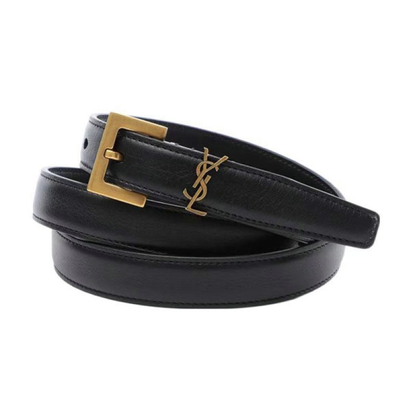 ysl 專櫃皮帶與零錢包推薦：cassandra 金扣女款腰帶細節解析