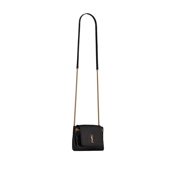 YSL Saint Laurent Nolita 迷你菱格紋羊皮鏈條單肩斜挎包